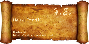 Hauk Ernő névjegykártya